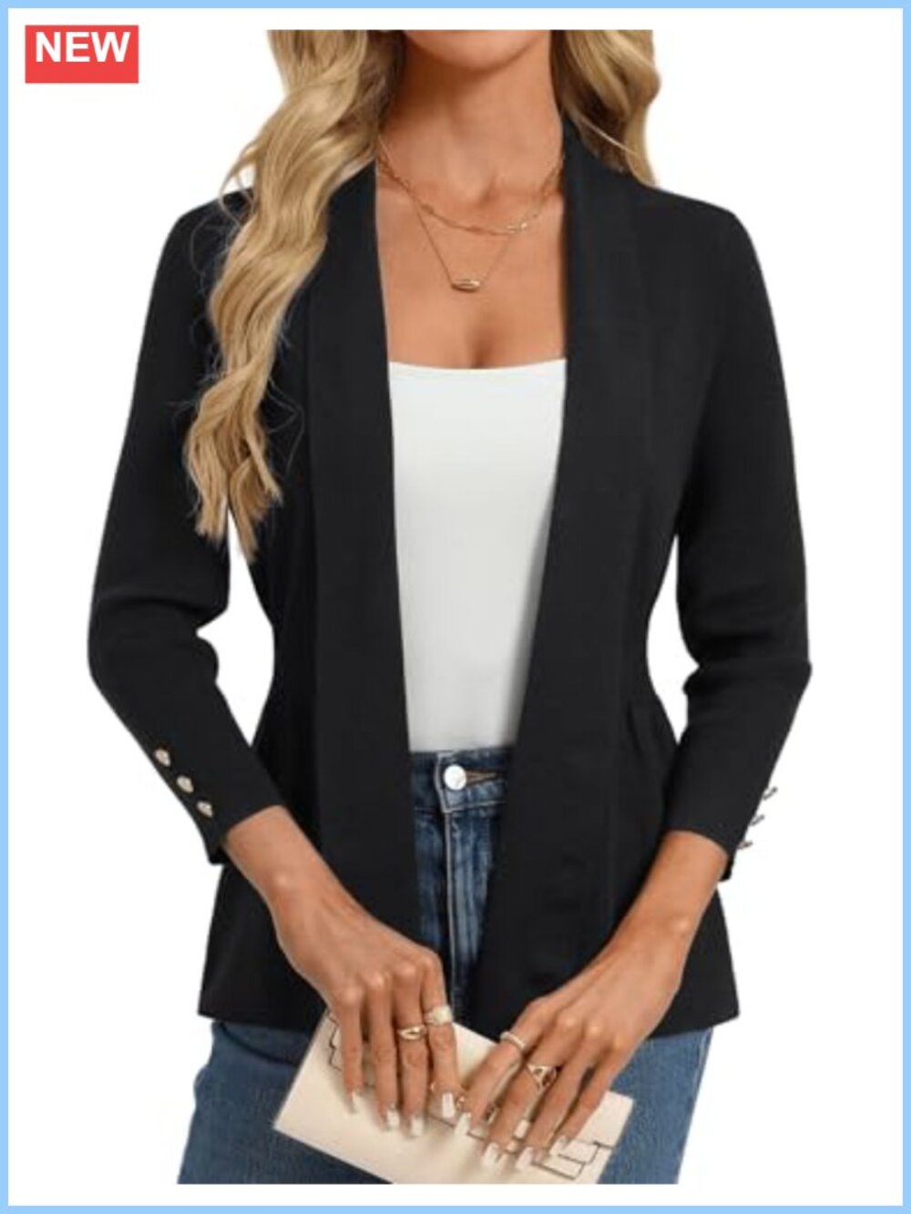 Women's Open Front Peplum Cardigan Lightweight Viscose Blend Sweater